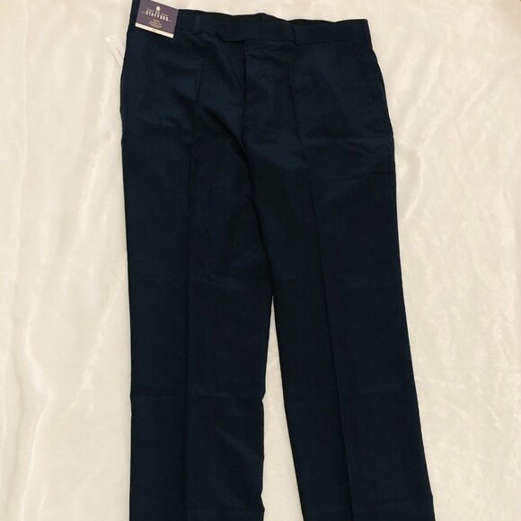 Stafford Travel Classic Fit Texture Trouser Flat Front Slacks - Picture 8 of 8